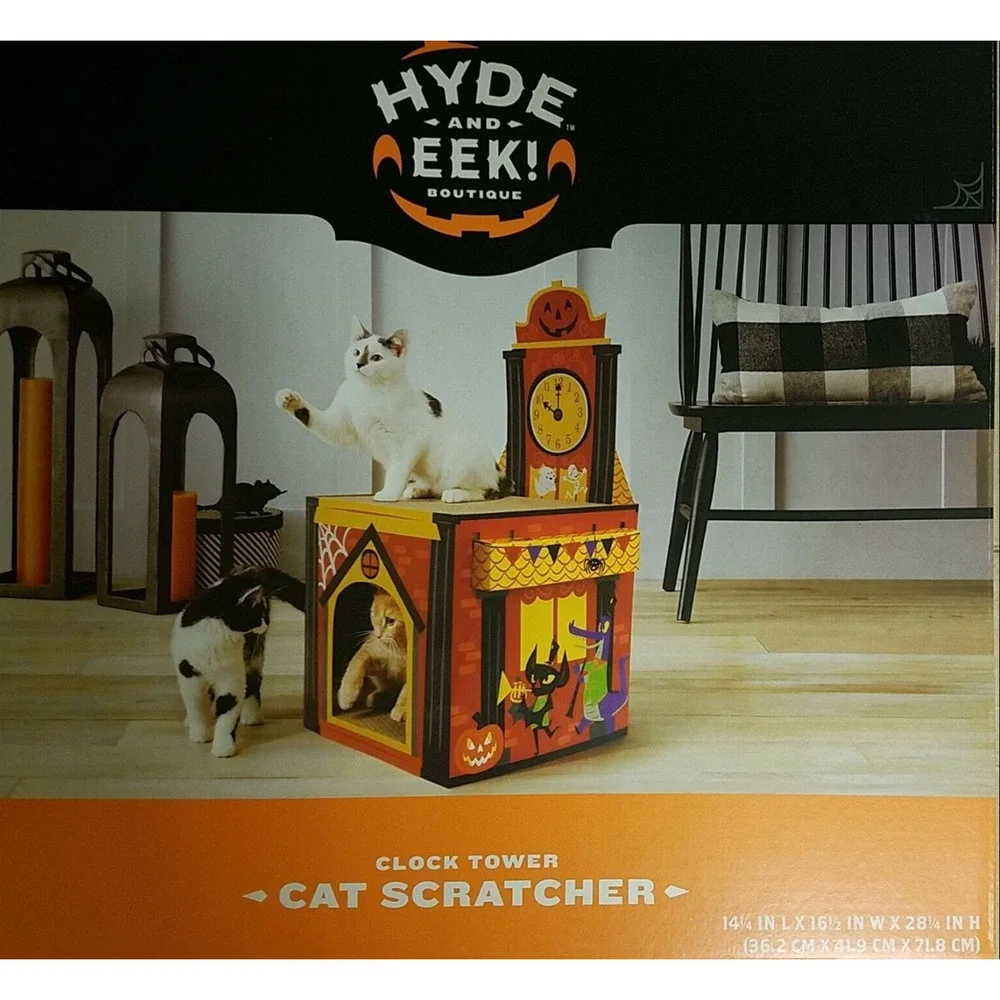 NEW Hyde and Eek! Boutique Clock Tower Cat Scratcher Halloween